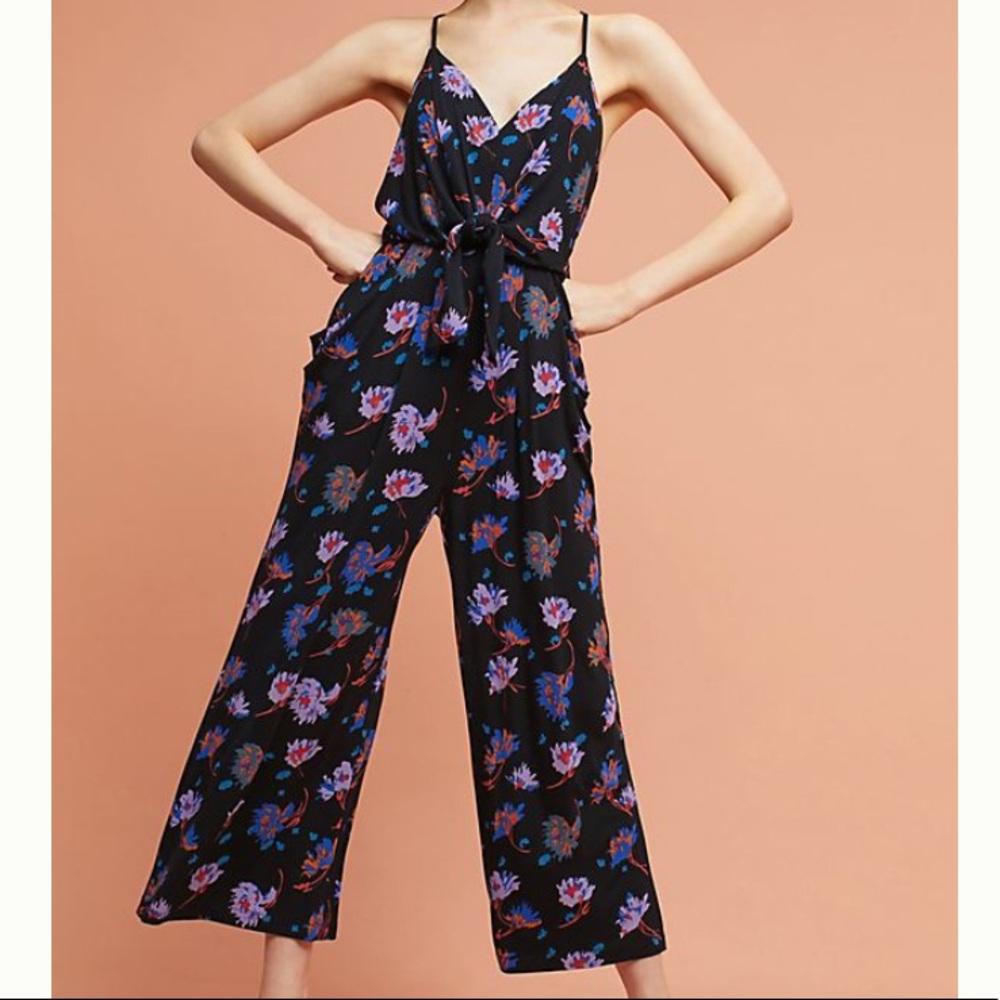 Anthropologie Moulinette Soeurs Tie Front Jumpsuit